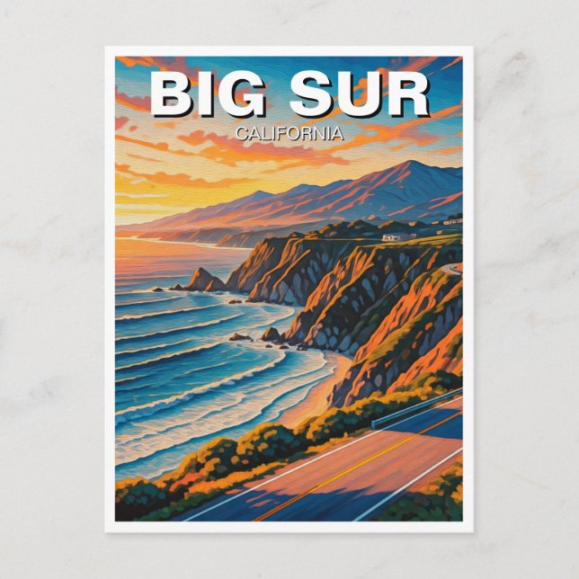 Carte Postale Big Sur California Central Coast Voyage Sunset (Devant)