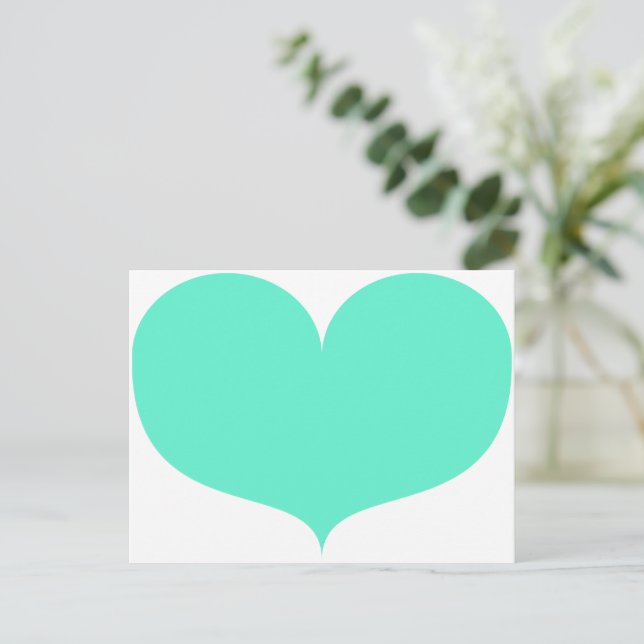 Carte postale Big Turquoise Heart (Debout devant)