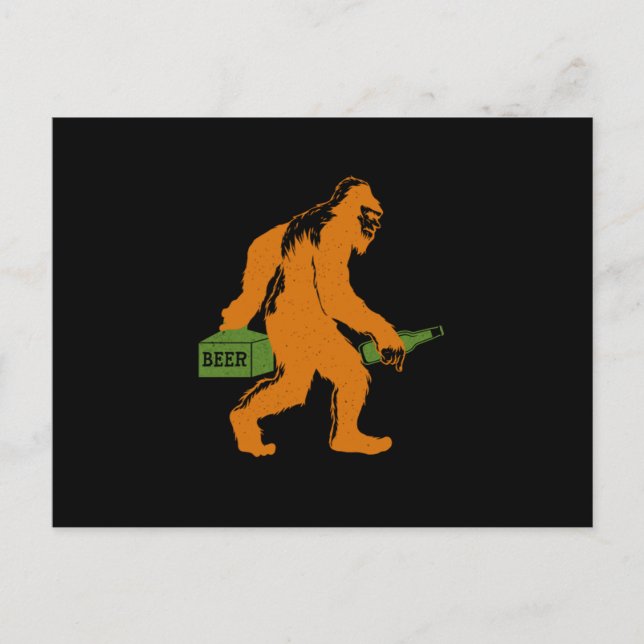 Carte Postale Bigfoot Bière Sasquatch Yeti Bière Lover Bouteille (Devant)
