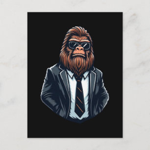 Carte Postale Bigfoot Business man - Cool Funny Sasquatch