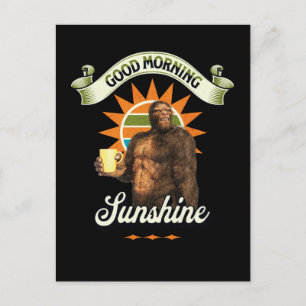 Carte Postale Bigfoot Café Drôle Humour du Matin