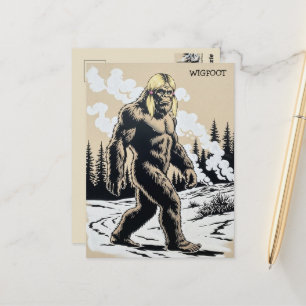 Carte Postale Bigfoot drôle ton sépia vintage