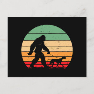 Carte Postale Bigfoot Marcher Allemand Pointeur à cheveux court