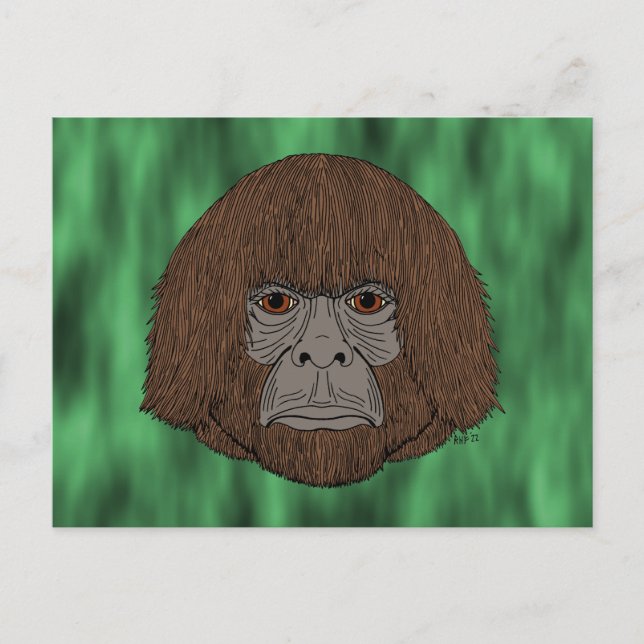 Carte postale Bigfoot Portrait 2 (à l'humain) (Devant)