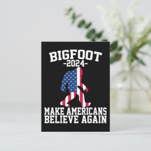 Carte Postale Bigfoot pour président 2024 Drôle Bigfoot