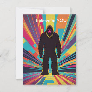 Carte Postale Bigfoot Rétro Avenir Dimension Message Positif