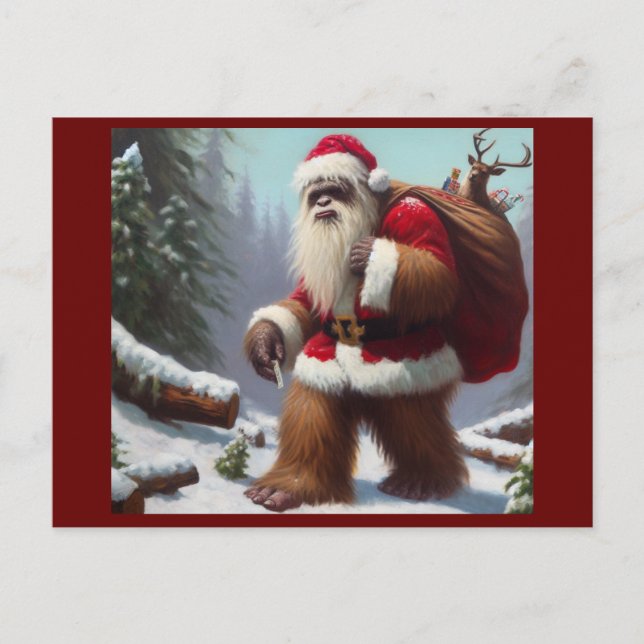 Carte Postale Bigfoot Santa Claus (Devant)