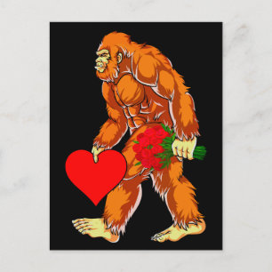 Carte Postale Bigfoot Sasquatch Funny Valentines Jour Amour