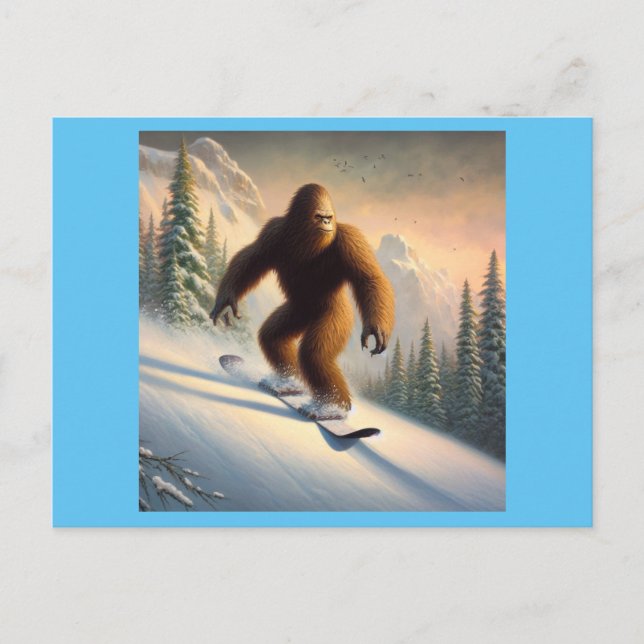 Carte Postale Bigfoot Snowboard (Devant)
