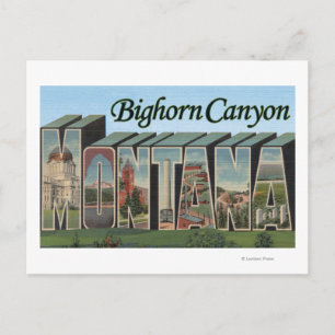 Carte Postale Bighorn Canyon, Montana - Scènes de grandes lettre