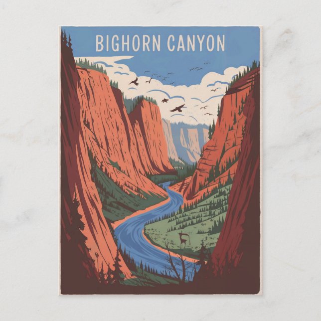 Carte Postale Bighorn Canyon Vintage (Devant)