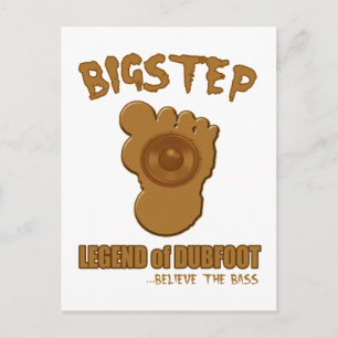 Carte Postale Bigstep Legend of Dubfoot FUNNY BIGFOOT DUBSTEP
