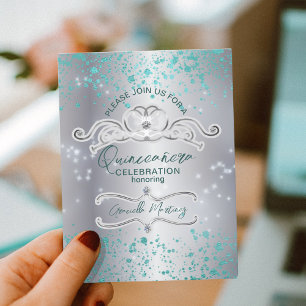 Carte Postale Bijoux Turquoises en argent Tiara Quinceañera