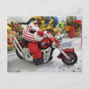 Carte Postale Biker Père Noël