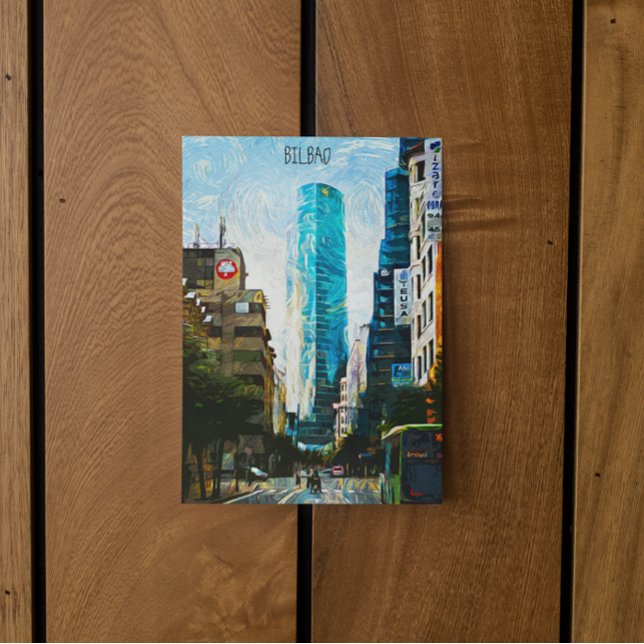 Carte Postale Bilbao Espagne Peinture à l'huile Ville (bilbao spain city postcard)