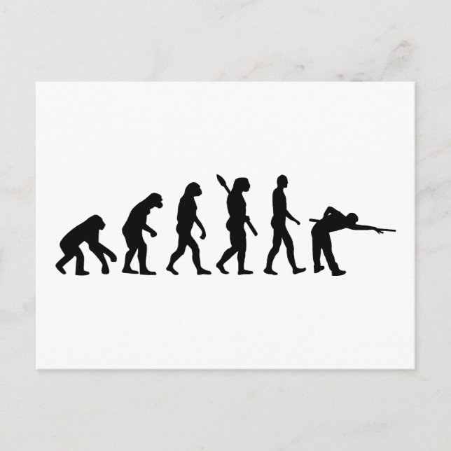 Carte Postale Billard de pool d'évolution (Devant)