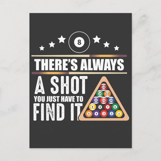 Carte Postale Billard Team Pool Player Cadeau pour les fans de S (Devant)