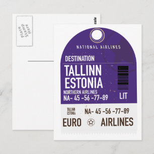 Carte Postale Billet de voyage à Tallinn Estonie
