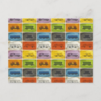 Carte Postale Billetterie pour aller à pied : Les trains