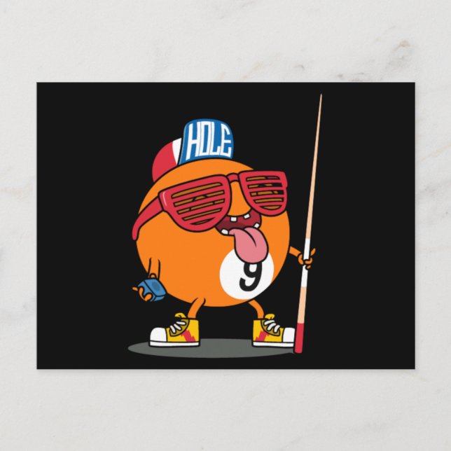 Carte Postale billiard cool neuf balle (Devant)