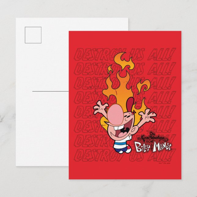 Carte Postale Billy & Mandy - Nous détruire tous (Devant / Derrière)