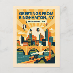 Carte Postale Binghamton NY La Ville du Salon Rétro