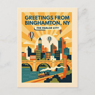 Carte Postale Binghamton NY La Ville du Salon Rétro