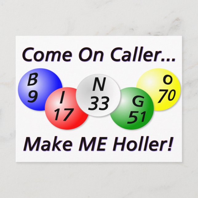 Carte Postale Bingo ! Allez Caller, fais-MOI Holler ! (Devant)