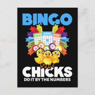 Carte Postale Bingo drôle Femmes Joueuses de Bingo Filles