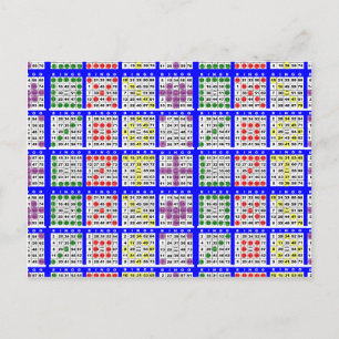 Carte Postale Bingo Game Motifs Grille