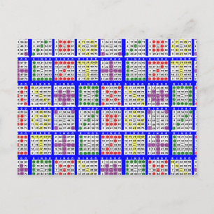 Carte Postale Bingo Jeu Motifs Grand