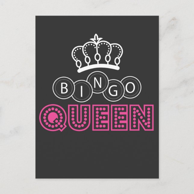 Carte Postale Bingo Queen Witty Humour de jeu (Devant)