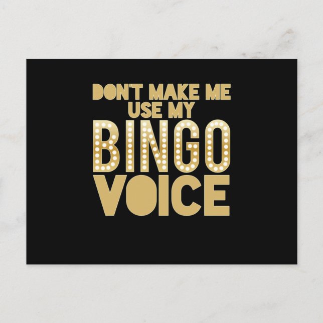 Carte Postale Bingo Voice Lucky Joueur Jeu Jeu cadeau (Devant)