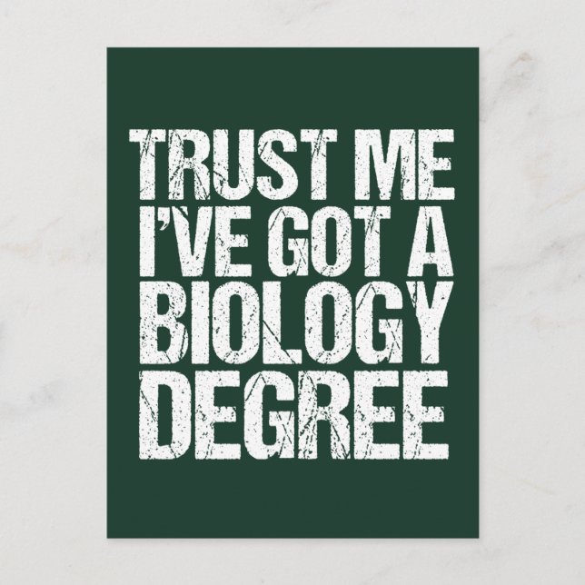 Carte Postale Biologie amusante Biologie majeure Biologiste écol (Devant)