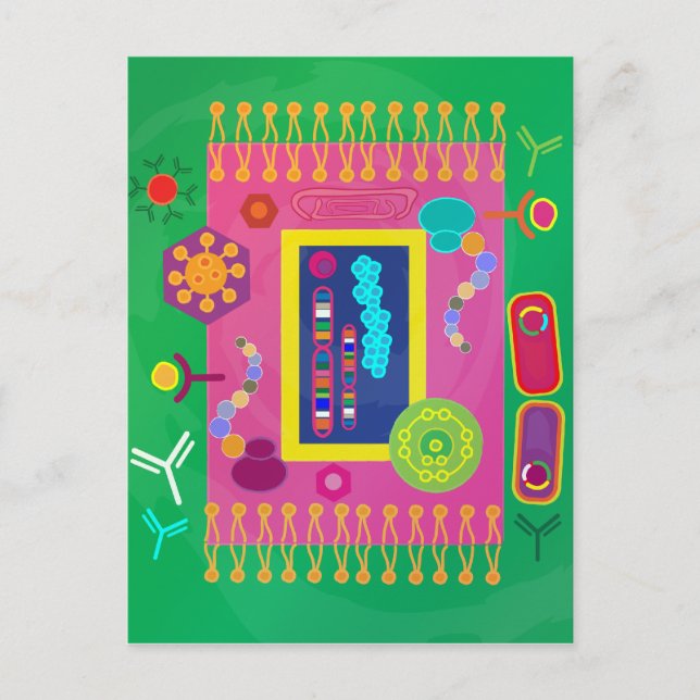 Carte Postale Biologie cellulaire Abstraite style Matisse (Devant)