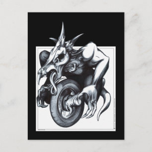 Carte Postale Biomechanical Draconic Unicycle