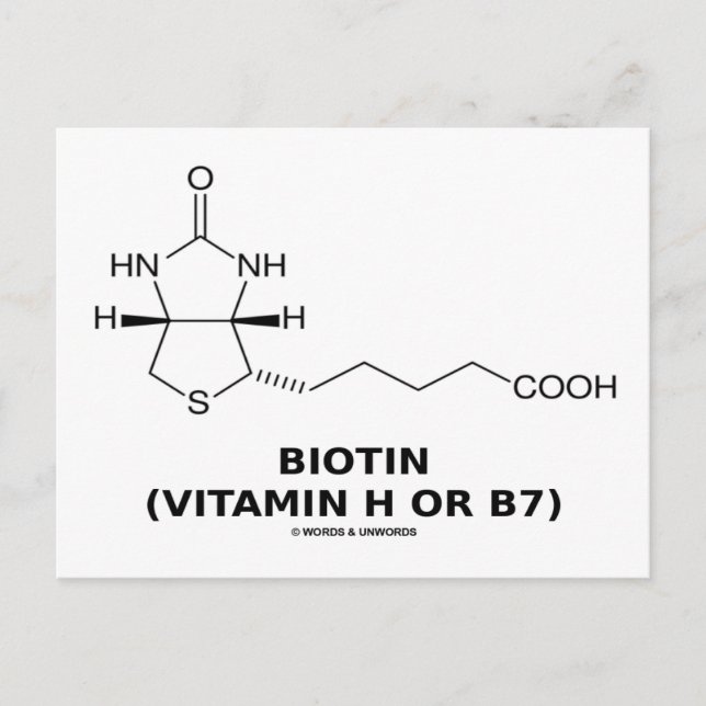 Carte Postale Biotine (Vitamine H Ou B7) Molécule chimique (Devant)