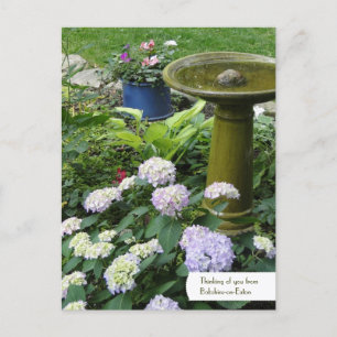 Carte postale Birdbath & Jardin Anglais personnali