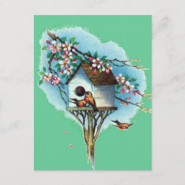 Carte Postale Birdhouse vintage (Devant)