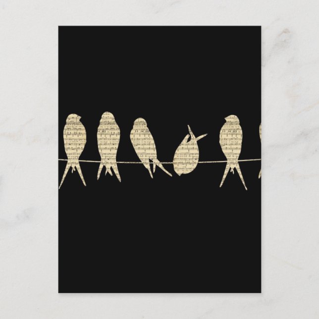 Carte Postale birds-wire-musical-notes.jpg (Devant)
