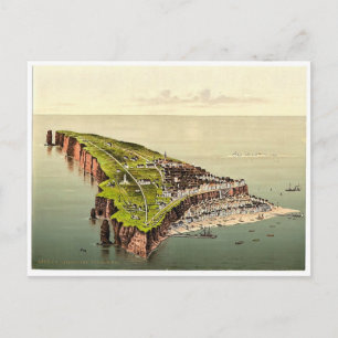 Carte Postale Birdseye view, Helgoland, Allemagne rare Photochro
