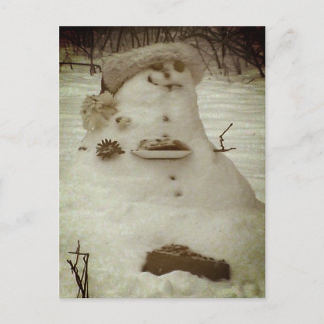 Carte Postale Birdy le Snowman (Devant)