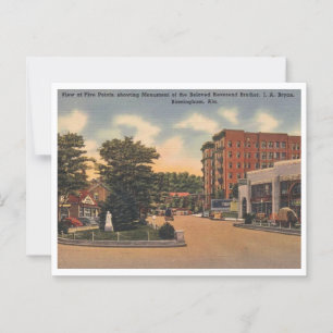 Carte Postale Birmingham AL Five Points View 1940