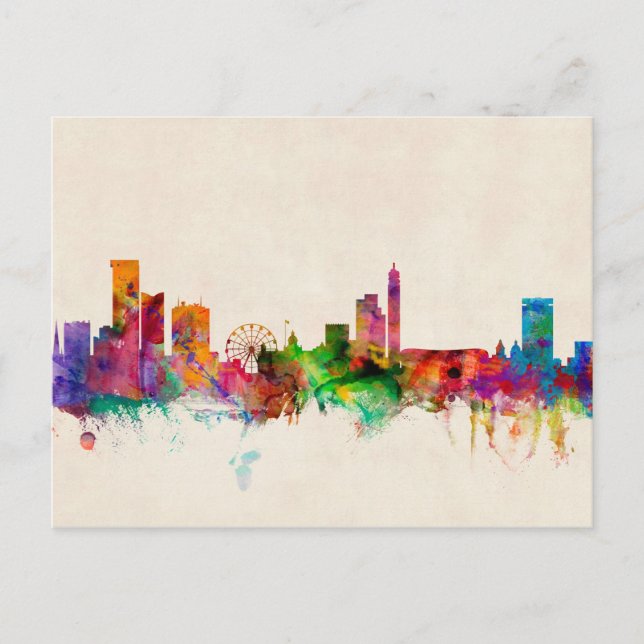 Carte Postale Birmingham Angleterre Skyline Cityscape (Devant)