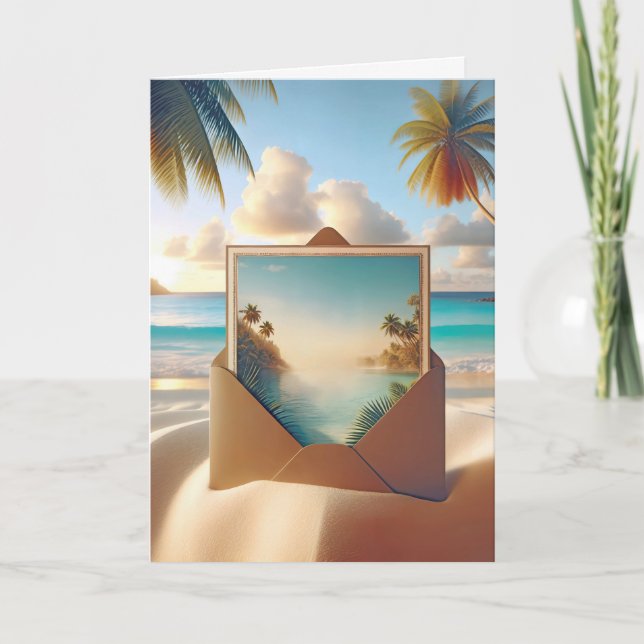 Carte Postale Birthday Beach En Enveloppe (Devant)