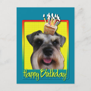 Carte Postale Birthday Cupcake - Schnauzer
