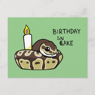 Carte Postale Birthday Snake Cute Ball Python Drawing Postcard