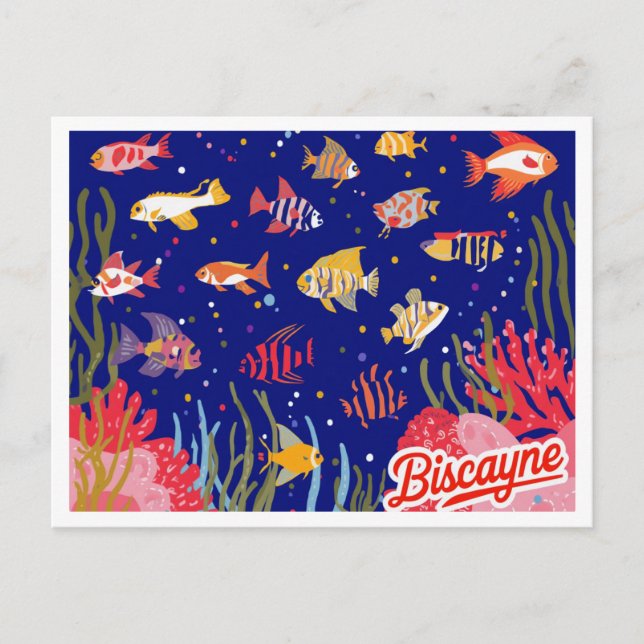 Carte Postale Biscayne National Park Reef Fish Art (Devant)