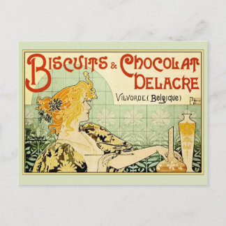 Carte Postale Biscuits & Chocolat Delacre (Sauge)