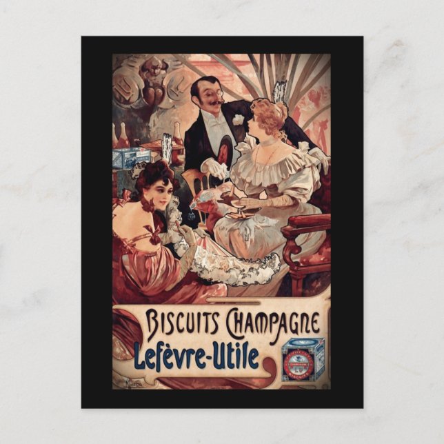 Carte Postale Biscuits de Champagne 1896 (Devant)